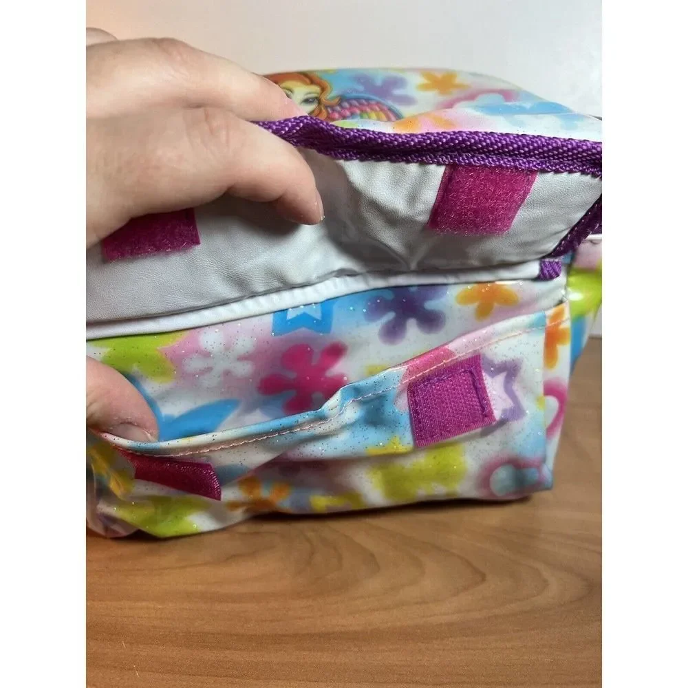 Lisa Frank Lunchbox Angel Girl With Cat Insulated Lunch Bag Strapped Rare
